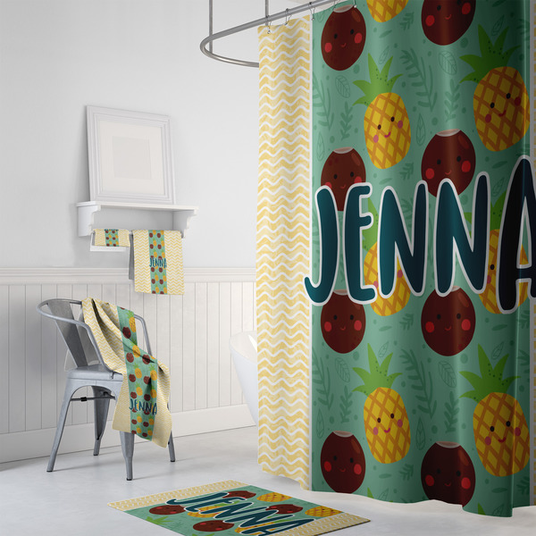 Pineapples and Coconuts Bath Towel Sets - 3-piece - In Context