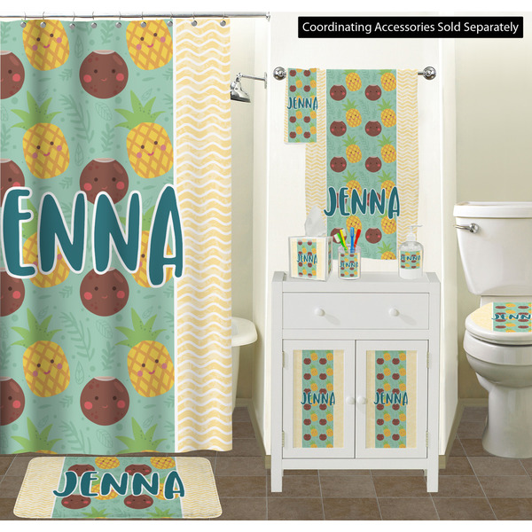 Pineapples and Coconuts Bathroom Scene