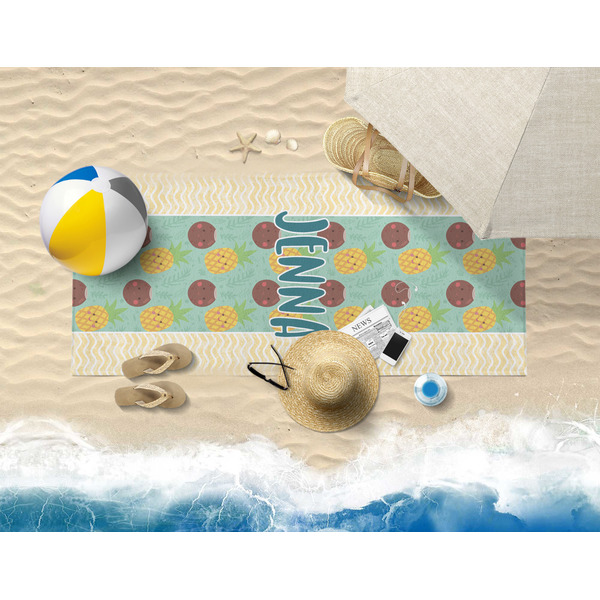 Pineapples and Coconuts Beach Towel Lifestyle