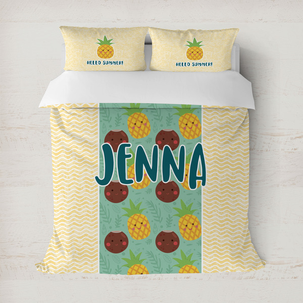Custom Pineapples and Coconuts Duvet Cover (Personalized)
