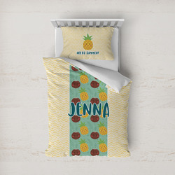 Pineapples and Coconuts Duvet Cover Set - Twin (Personalized)