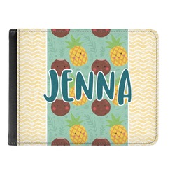 Pineapples and Coconuts Genuine Leather Men's Bi-fold Wallet (Personalized)