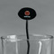 Pineapples and Coconuts Black Plastic 7" Stir Stick - Oval - Main