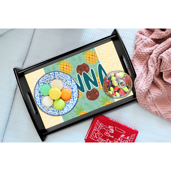 Pineapples and Coconuts Black Tray - Lifestyle (UPDATED)