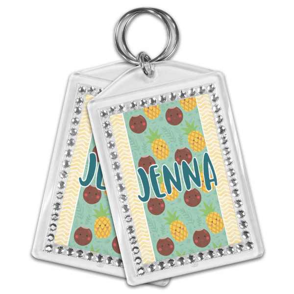 Pineapples and Coconuts Bling Keychain - MAIN