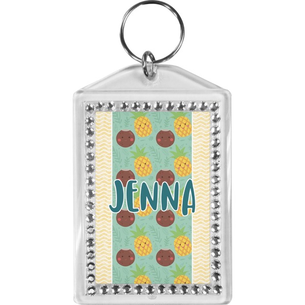 Custom Pineapples and Coconuts Bling Keychain (Personalized)