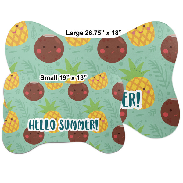 Pineapples and Coconuts Bone Shaped Mat Comparison