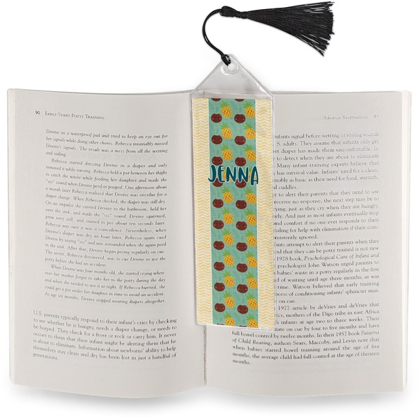 Pineapples and Coconuts Bookmark with tassel - In book