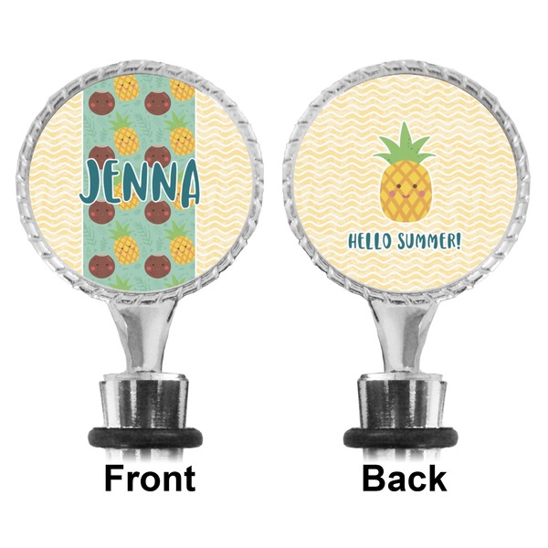 Pineapples and Coconuts Bottle Stopper - Front and Back