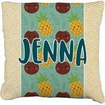 Pineapples and Coconuts Faux-Linen Throw Pillow 16" (Personalized)