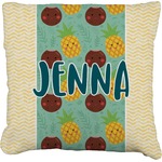 Pineapples and Coconuts Faux-Linen Throw Pillow 20" (Personalized)