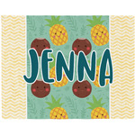 Pineapples and Coconuts Woven Fabric Placemat - Twill w/ Name or Text