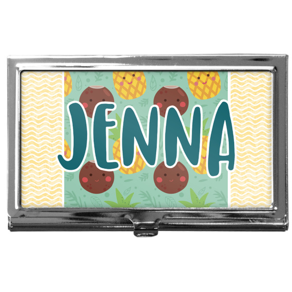 Custom Pineapples and Coconuts Business Card Case