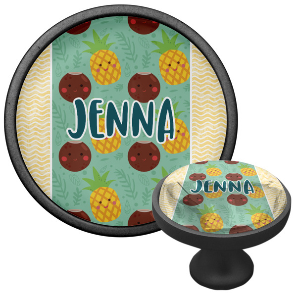 Pineapples and Coconuts Cabinet Knob - Black - Multi Angle