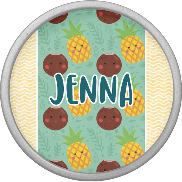 Pineapples and Coconuts Cabinet Knob - Nickel - Front