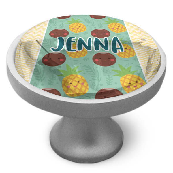 Pineapples and Coconuts Cabinet Knob - Nickel - Side