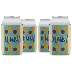 Pineapples and Coconuts Can Cooler (12 oz) - Set of 4 w/ Name or Text