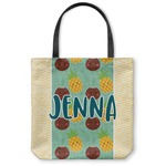 Pineapples and Coconuts Canvas Tote Bag - Medium - 16"x16" (Personalized)