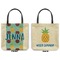 Pineapples and Coconuts Canvas Tote - Front and Back