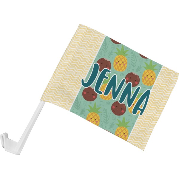 Custom Pineapples and Coconuts Car Flag - Small w/ Name or Text