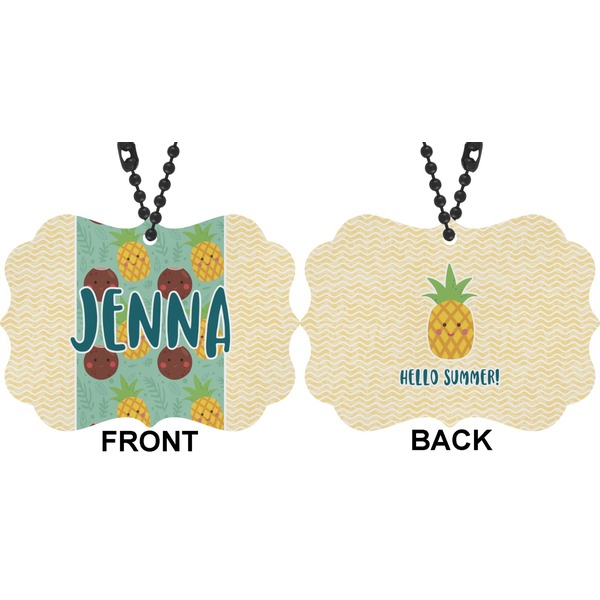 Pineapples and Coconuts Car Ornament (Approval)