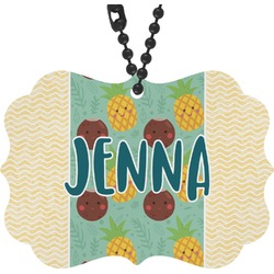 Pineapples and Coconuts Rear View Mirror Decor (Personalized)