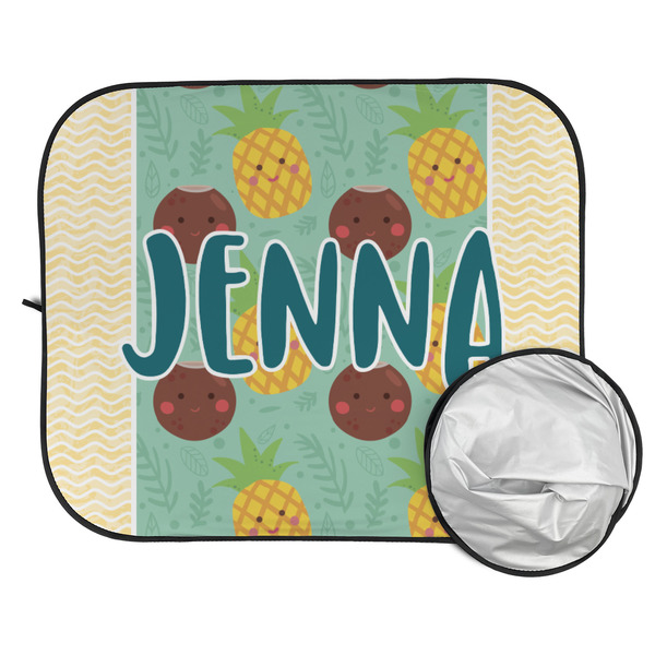 Pineapples and Coconuts Car Sun Shades - FOLDED & UNFOLDED