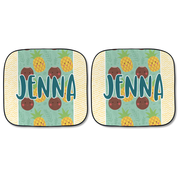 Pineapples and Coconuts Car Sun Shades - FRONT