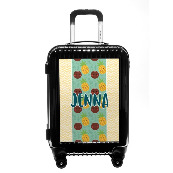 Custom Pineapples and Coconuts Carry On Hard Shell Suitcase (Personalized)
