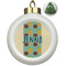 Pineapples and Coconuts Ceramic Christmas Ornament - Xmas Tree (Front View)