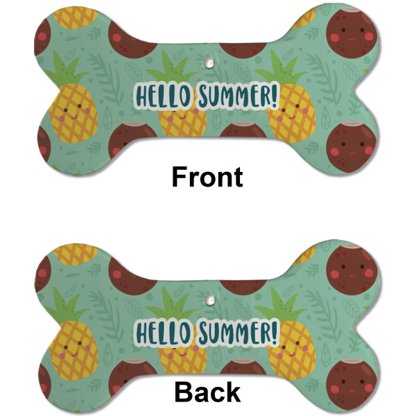 Pineapples and Coconuts Ceramic Flat Ornament - Bone Front & Back (APPROVAL)