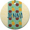 Pineapples and Coconuts Ceramic Flat Ornament - Circle (Front)