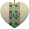 Pineapples and Coconuts Ceramic Flat Ornament - Heart (Front)