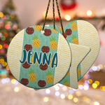 Pineapples and Coconuts Ceramic Ornament w/ Name or Text