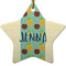 Pineapples and Coconuts Ceramic Flat Ornament - Star (Front)