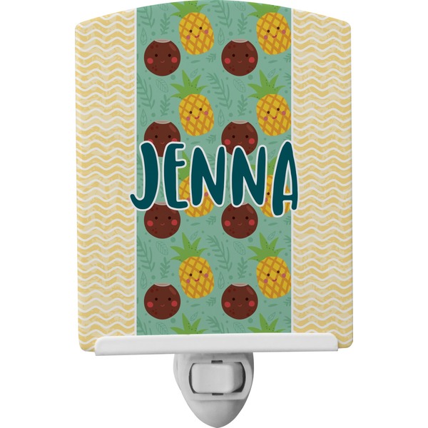 Custom Pineapples and Coconuts Ceramic Night Light (Personalized)