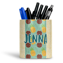 Pineapples and Coconuts Ceramic Pen Holder