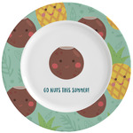 Pineapples and Coconuts Ceramic Dinner Plates (Set of 4) (Personalized)