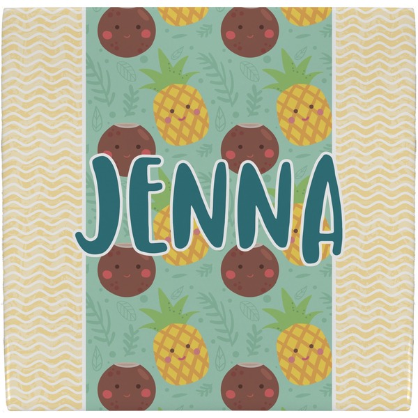 Custom Pineapples and Coconuts Ceramic Tile Hot Pad (Personalized)