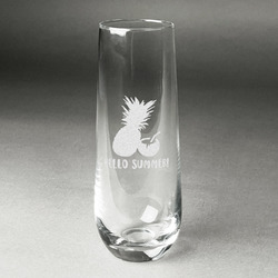 Pineapples and Coconuts Champagne Flute - Stemless Engraved - Single (Personalized)