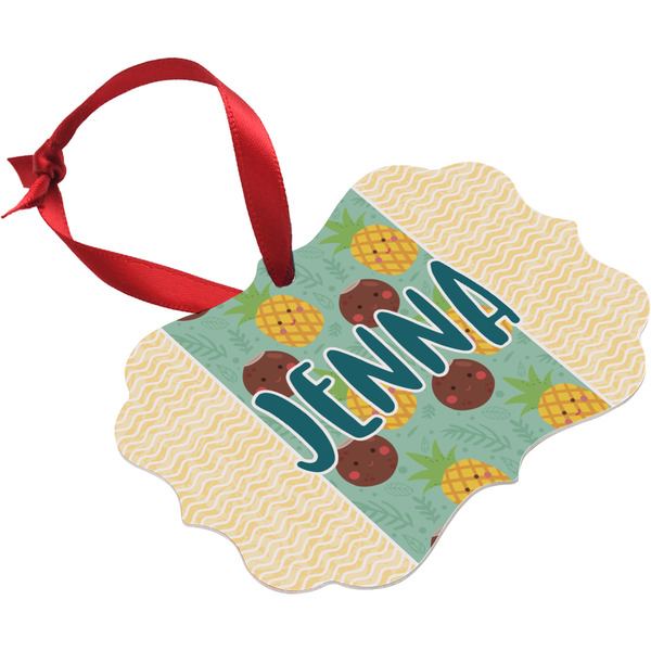 Pineapples and Coconuts Christmas Ornament (Angle View)