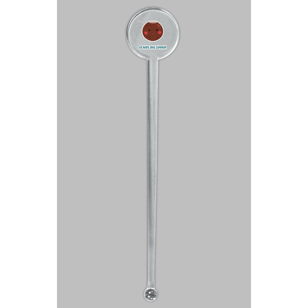 Pineapples and Coconuts Clear Plastic 7" Stir Stick - Round - Single Stick