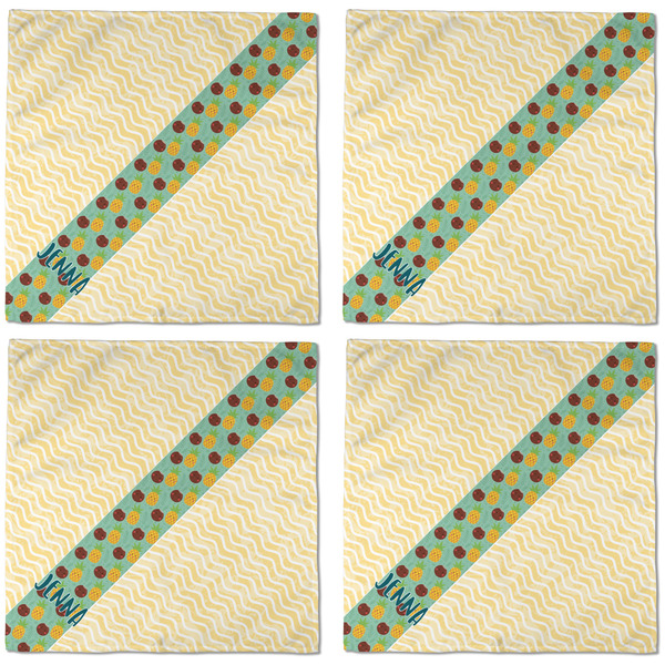 Pineapples and Coconuts Cloth Napkins - Personalized Dinner (APPROVAL) Set of 4