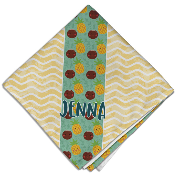 Custom Pineapples and Coconuts Cloth Dinner Napkin - Single w/ Name or Text