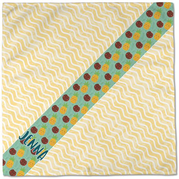 Pineapples and Coconuts Cloth Napkins - Personalized Dinner (Full Open)