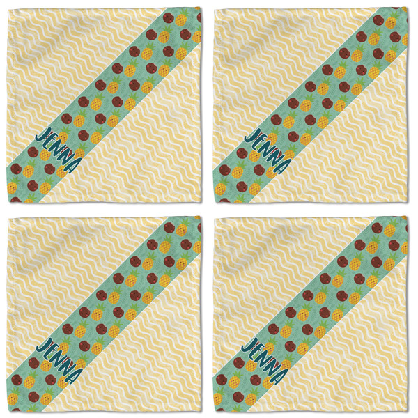 Pineapples and Coconuts Cloth Napkins - Personalized Lunch (APPROVAL) Set of 4