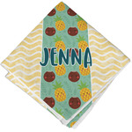 Pineapples and Coconuts Cloth Cocktail Napkin - Single w/ Name or Text
