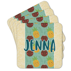 Pineapples and Coconuts Cork Coaster - Set of 4 w/ Name or Text