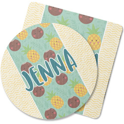 Pineapples and Coconuts Rubber Backed Coaster (Personalized)