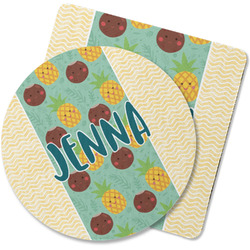 Pineapples and Coconuts Rubber Backed Coaster (Personalized)